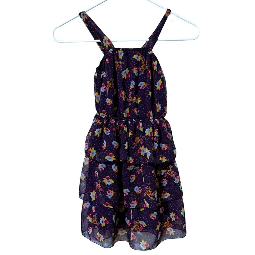 Ella Moss Girls Size M Medium 7 8 Sleeveless Purple Ruffle Flower Dress